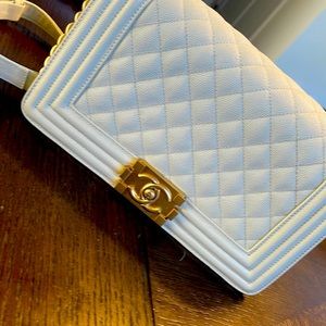 Chanel, cream boy bag